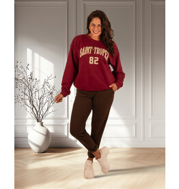 Nina Carter Donkerbruine jeans jogger van Nina Carter