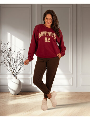 Nina Carter Donkerbruine jeans jogger van Nina Carter