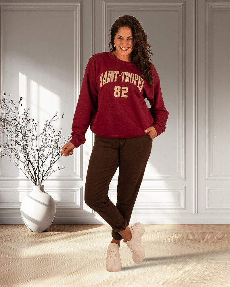 Donkerbruine jeans jogger van Nina Carter