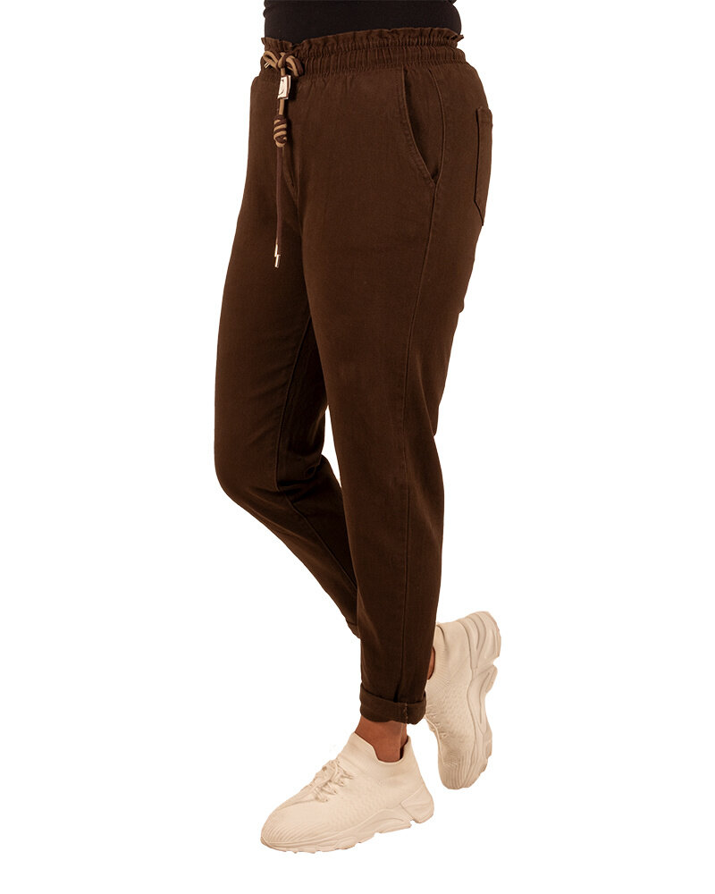 Donkerbruine jeans jogger van Nina Carter