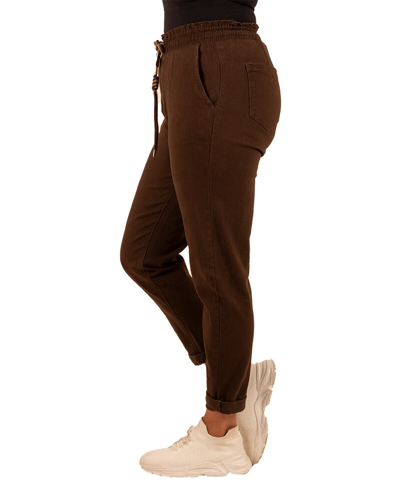 Donkerbruine jeans jogger van Nina Carter