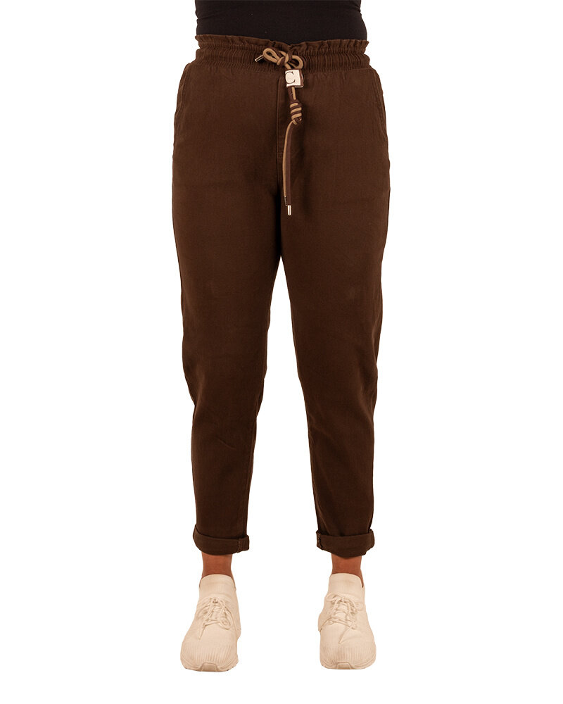 Donkerbruine jeans jogger van Nina Carter