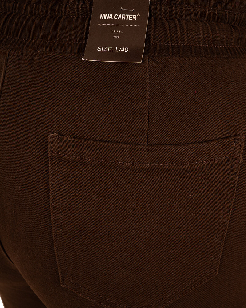 Donkerbruine jeans jogger van Nina Carter