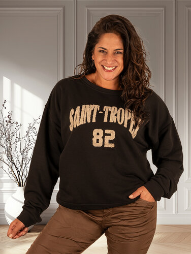 Zwarte sweater "Saint-Tropez"