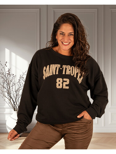 Zwarte sweater "Saint-Tropez"