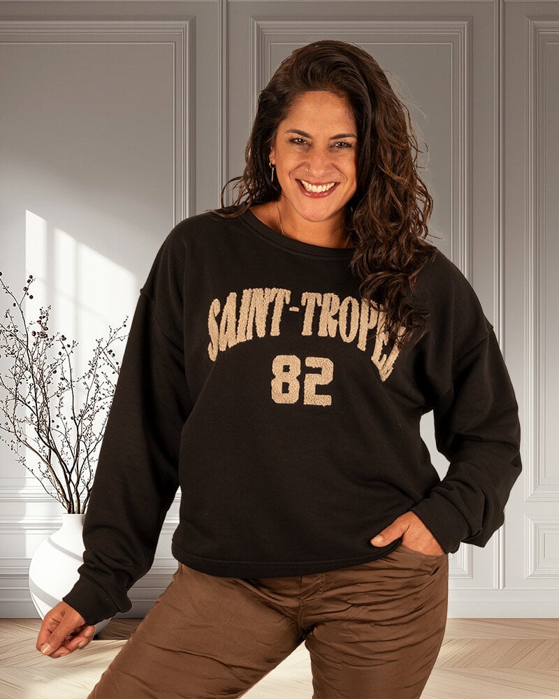 Zwarte sweater "Saint-Tropez" van Mooij