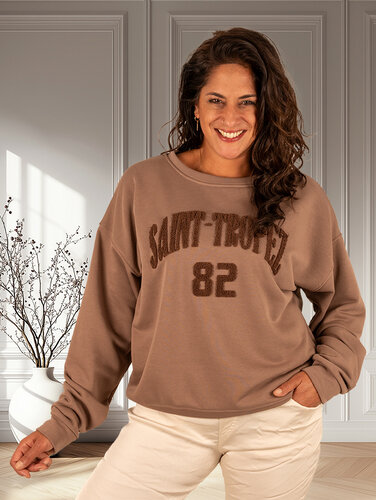 Lichtbruine sweater "Saint-Tropez"