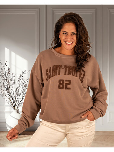 Lichtbruine sweater "Saint-Tropez"