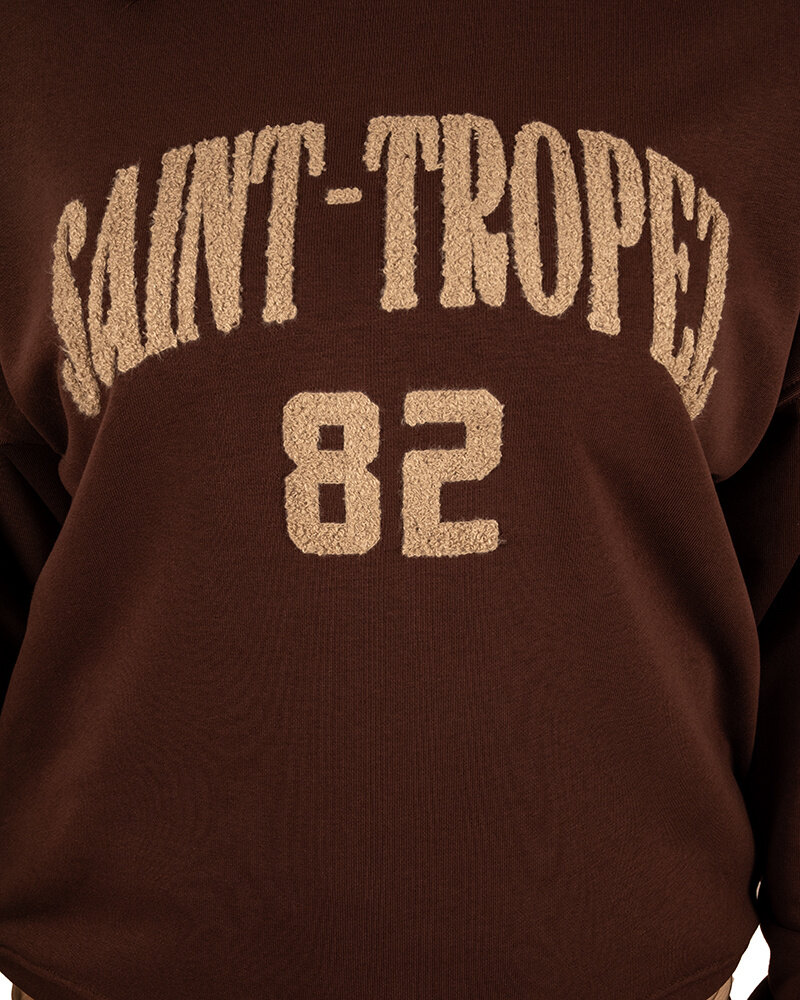 Donkerbruine sweater "Saint-Tropez" van Mooij