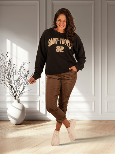 Donkerbruine glans broek van Dyvie