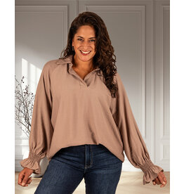 Gemma Ricceri Taupe blouse van Gemma Ricceri