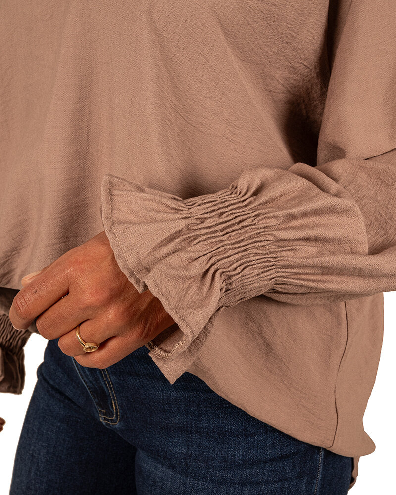 Taupe blouse van Gemma Ricceri