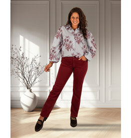 Bordeaux high waist straight jeans van Norfy