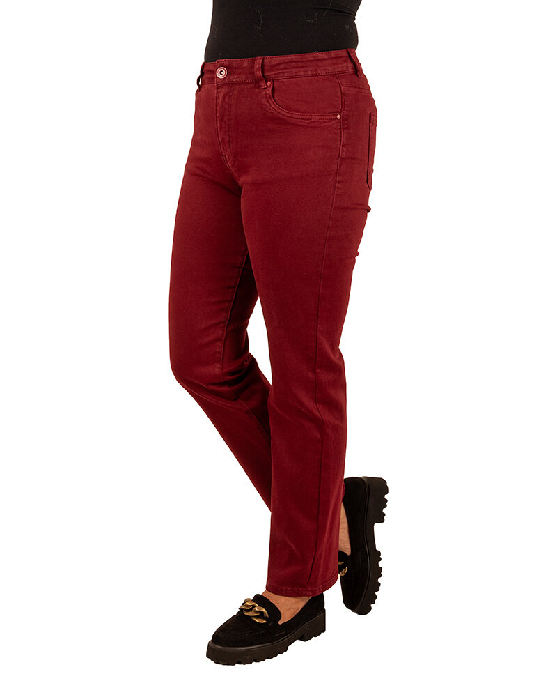 Bordeaux high waist straight jeans van Norfy