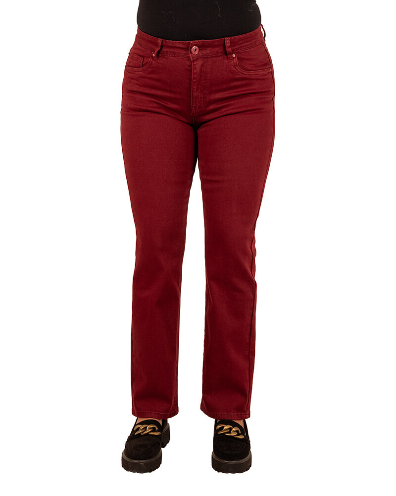 Bordeaux high waist straight jeans van Norfy