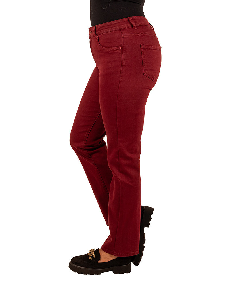 Bordeaux high waist straight jeans van Norfy