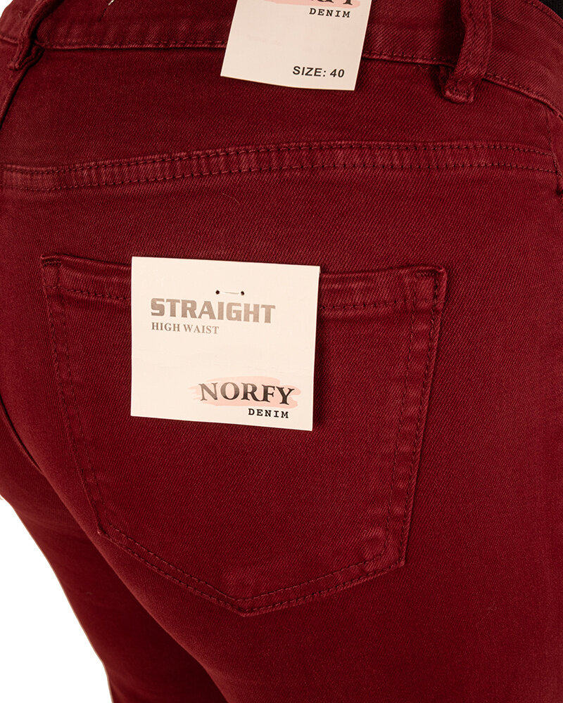 Bordeaux high waist straight jeans van Norfy
