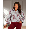 Blauw/wit gestreepte blouse bordeaux print van Gemma Ricceri