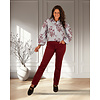 Blauw/wit gestreepte blouse bordeaux print van Gemma Ricceri