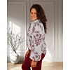 Blauw/wit gestreepte blouse bordeaux print van Gemma Ricceri