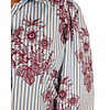 Blauw/wit gestreepte blouse bordeaux print van Gemma Ricceri