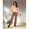 Lichtbruine wide leg jeans met knopen van Folyrose