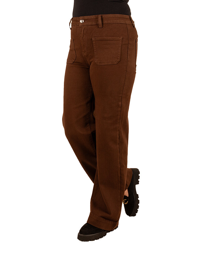 Donkerbruine wide leg jeans van Folyrose