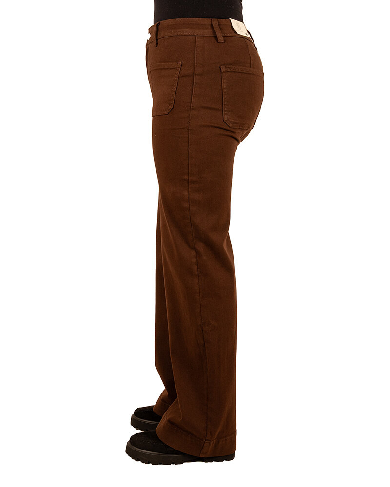 Donkerbruine wide leg jeans van Folyrose