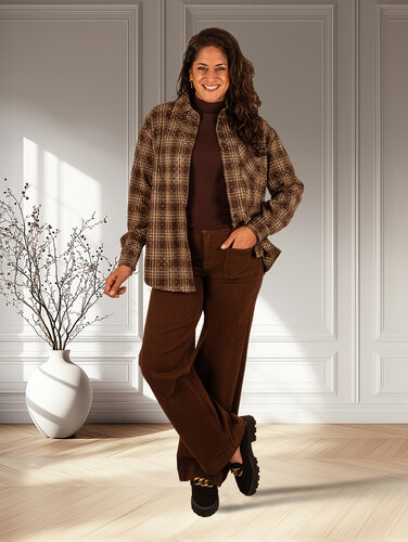 Donkerbruine wide leg jeans