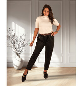 Zwarte stretch broek met riem
