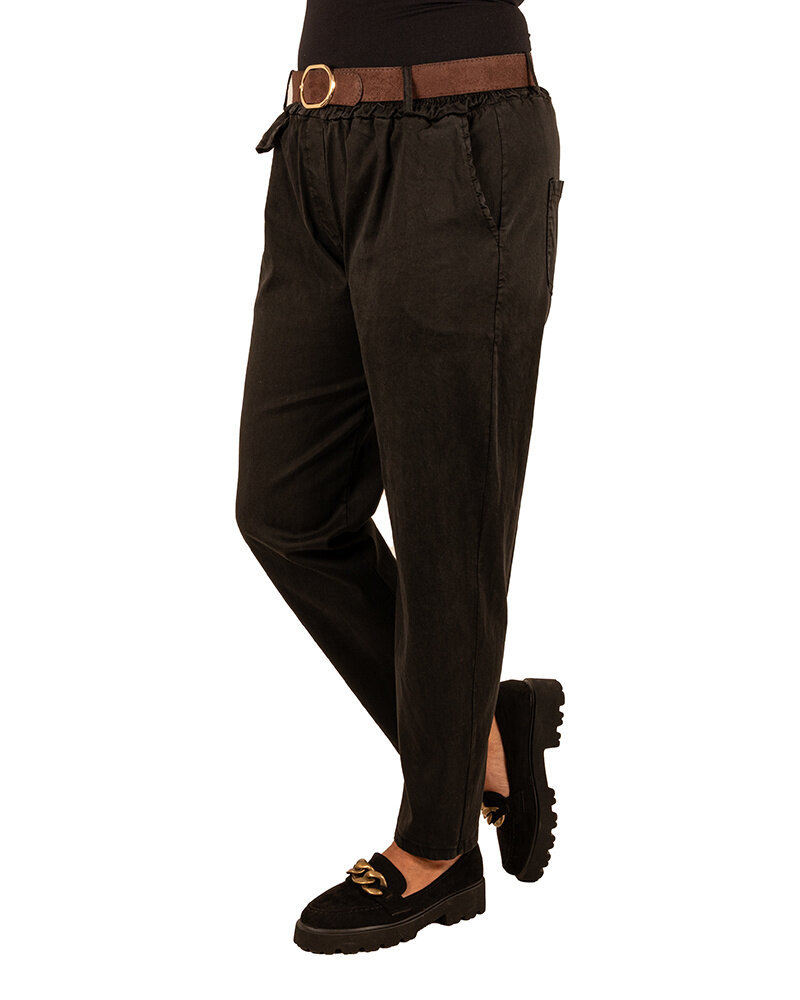 Zwarte stretch broek met riem van Héra