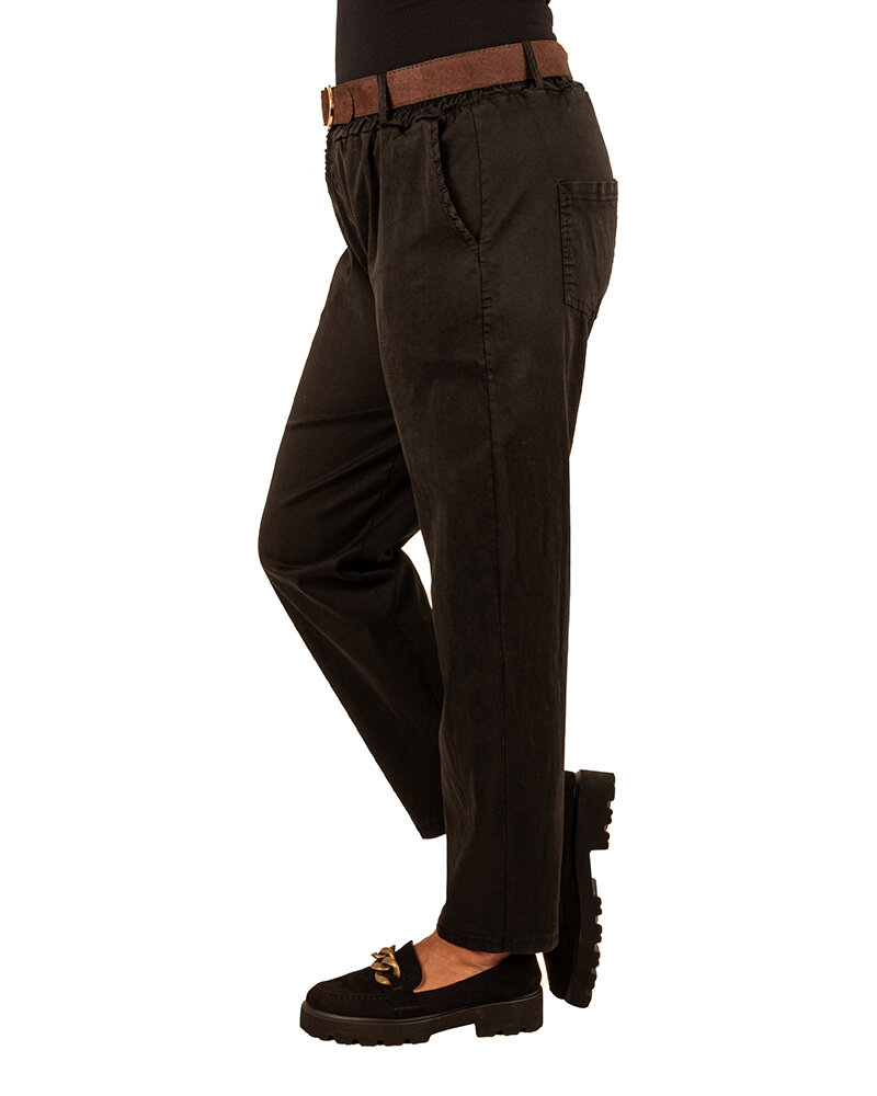 Zwarte stretch broek met riem van Héra