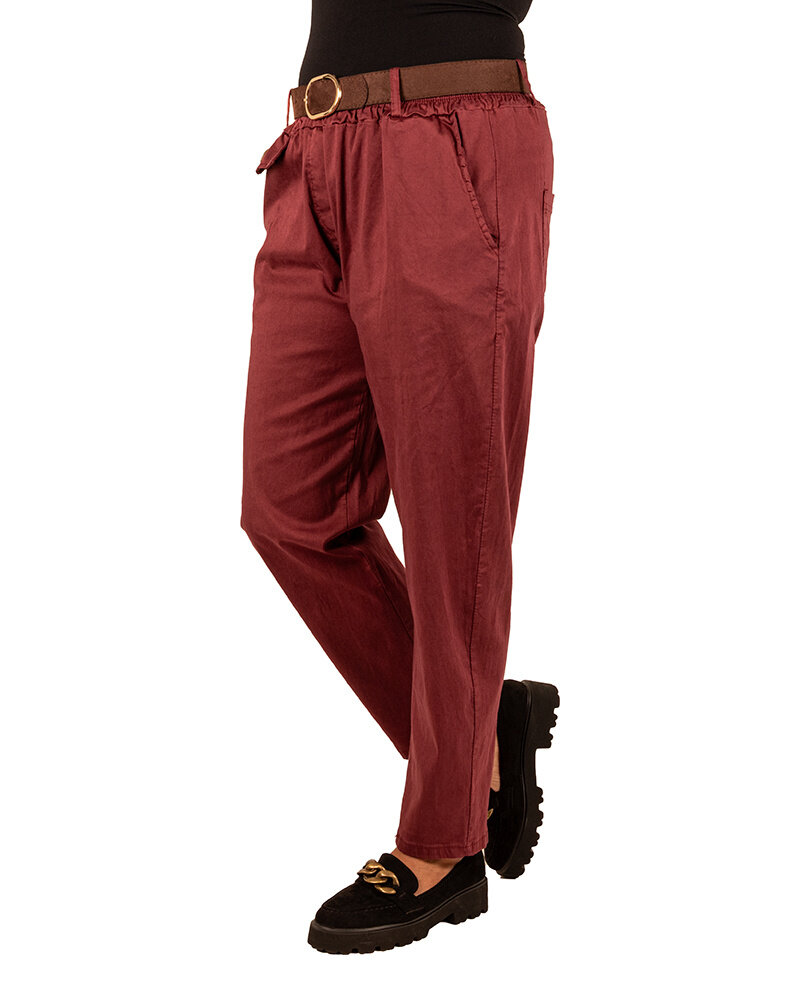 Bordeaux stretch broek met riem van Héra