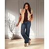 Beige faux fur bodywarmer rozen van By Clara