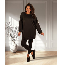 Zwarte joggingpak tuniek met legging