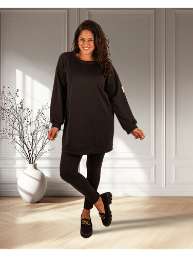 Zwarte joggingpak tuniek met legging