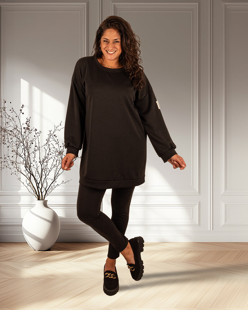 Zwarte joggingpak tuniek met legging van El-Vita