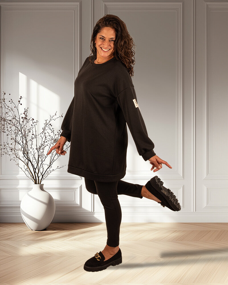 Zwarte joggingpak tuniek met legging van El-Vita