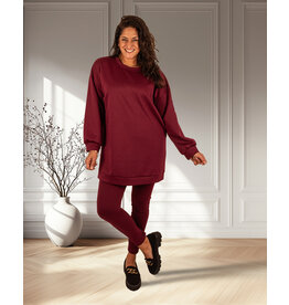 Bordeaux joggingpak tuniek met legging