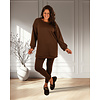 Donkerbruin joggingpak tuniek met legging van El-Vita