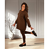 Donkerbruin joggingpak tuniek met legging van El-Vita
