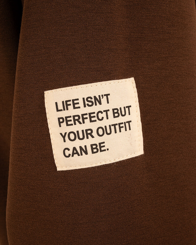 Donkerbruin joggingpak tuniek met legging van El-Vita