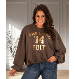 Donkerbruine oversized sweater "The Label 14"