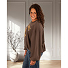 Donkerbruine oversized sweater "The Label 14" van Forza