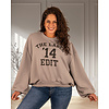 Grijze oversized sweater "The Label 14" van Forza