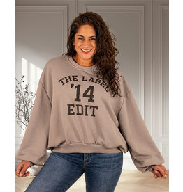 Grijze oversized sweater "The Label 14"