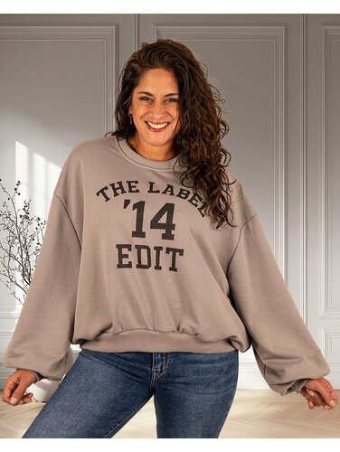 Grijze oversized sweater "The Label 14"