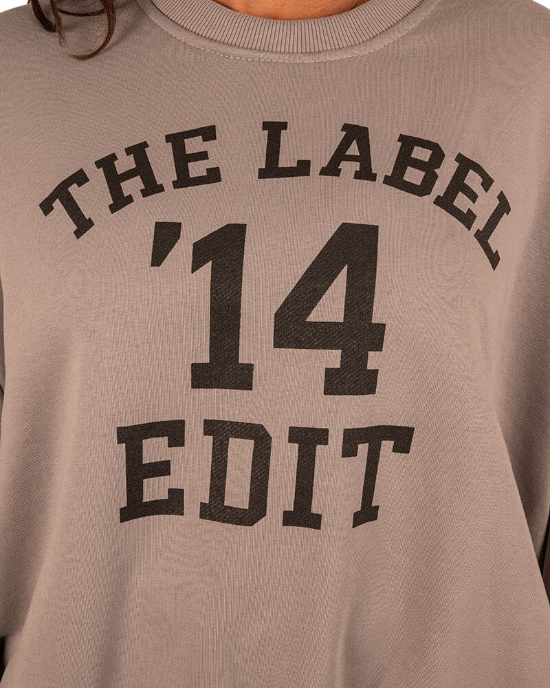 Grijze oversized sweater "The Label 14" van Forza