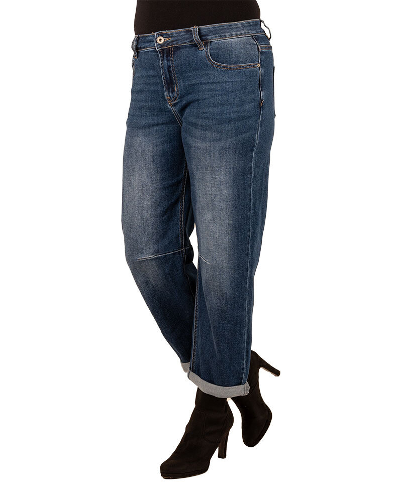 Blue barrel wide leg jeans van Forza