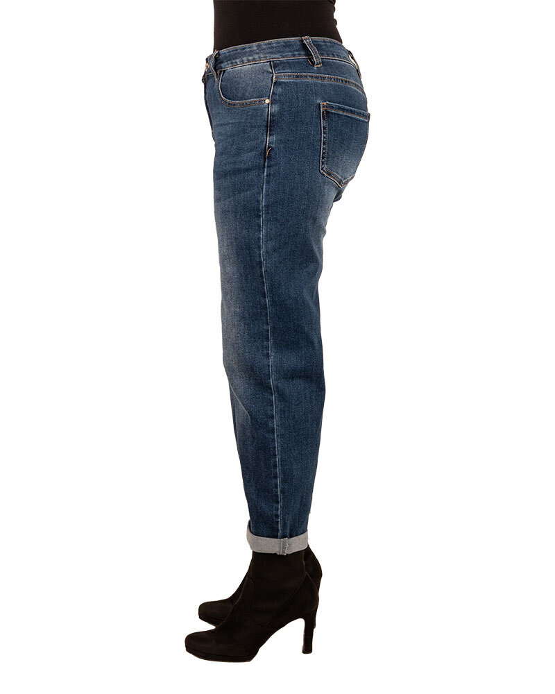 Blue barrel wide leg jeans van Forza